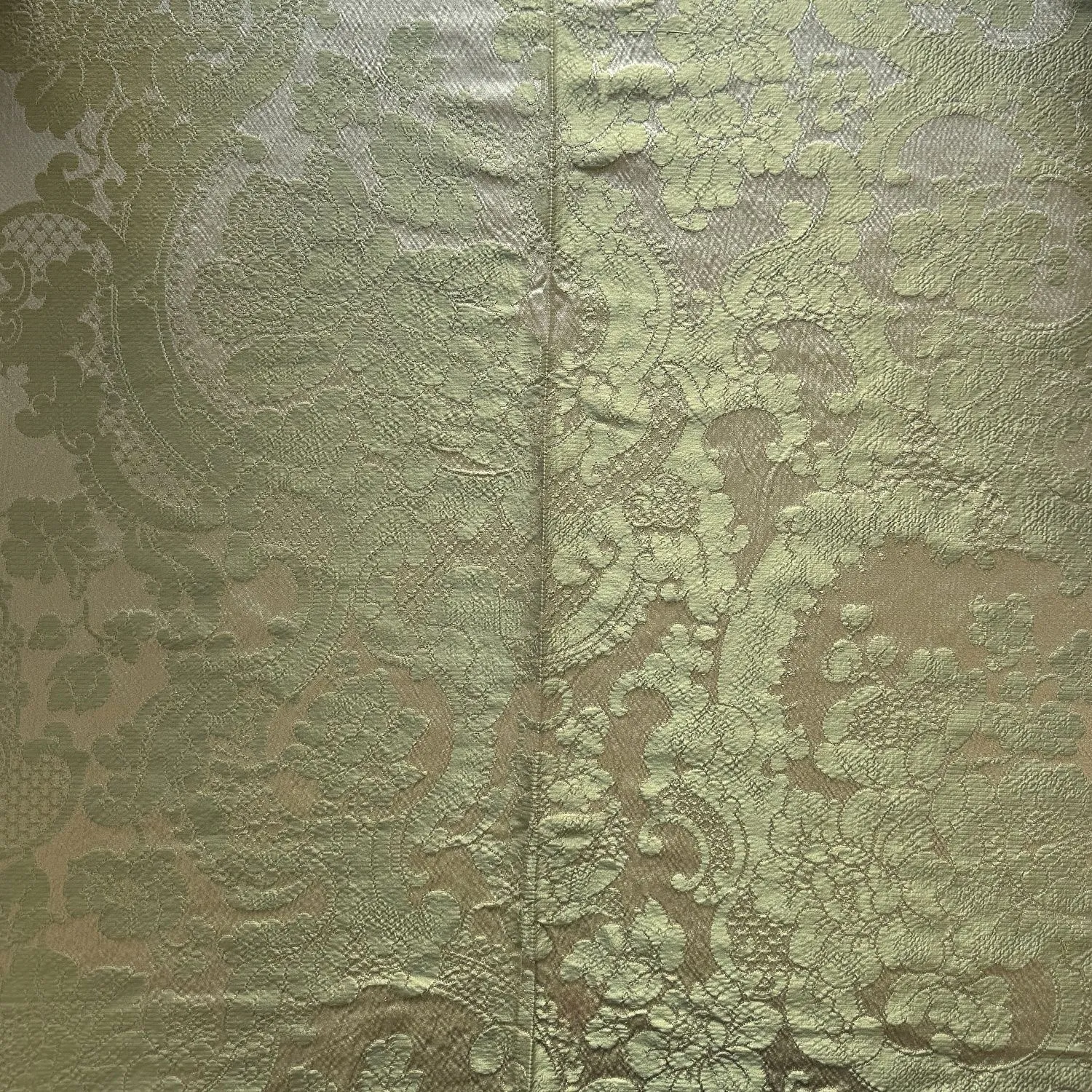 DAMASK 001 GAUFFREE COL.25 BEIGE GREEN 130 CM 
